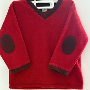 GAP Red Fleece Sweatshirt with Elbow Patches Size 4xl / 4 years